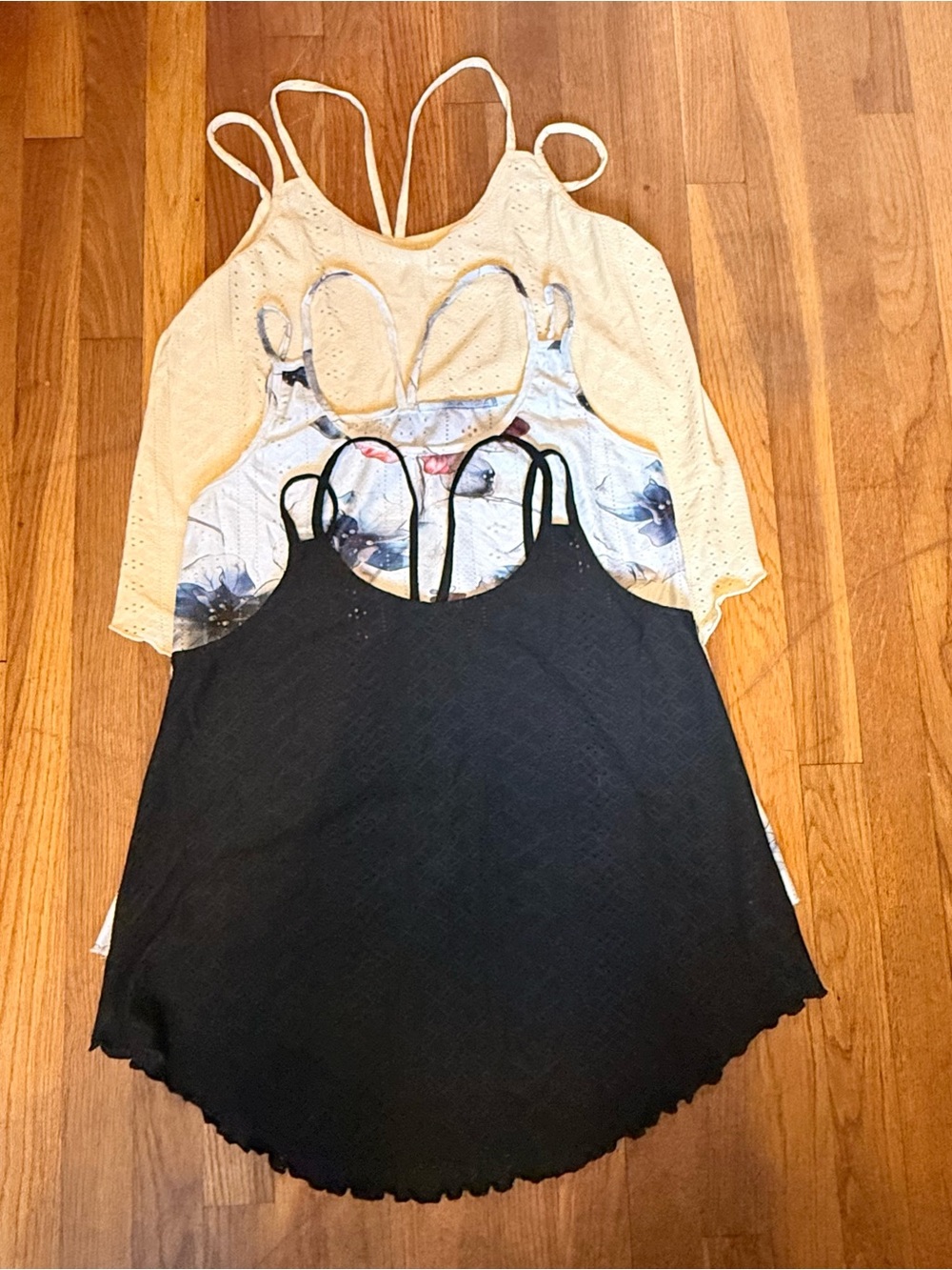 3 Women’s Black Strappy Tank Top - Lightweight Casual Cami Medium
